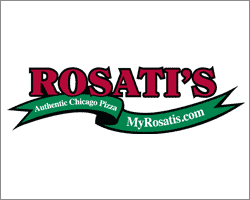 The logo for rosati's chicago pizza.