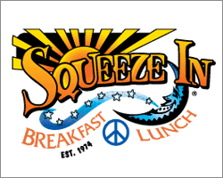 Squeeze in breakfast lunch logo.