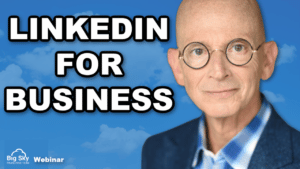 An image of a bald man with glasses featuring the words "LinkedIn for Business.