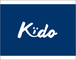 The kido logo on a blue background.