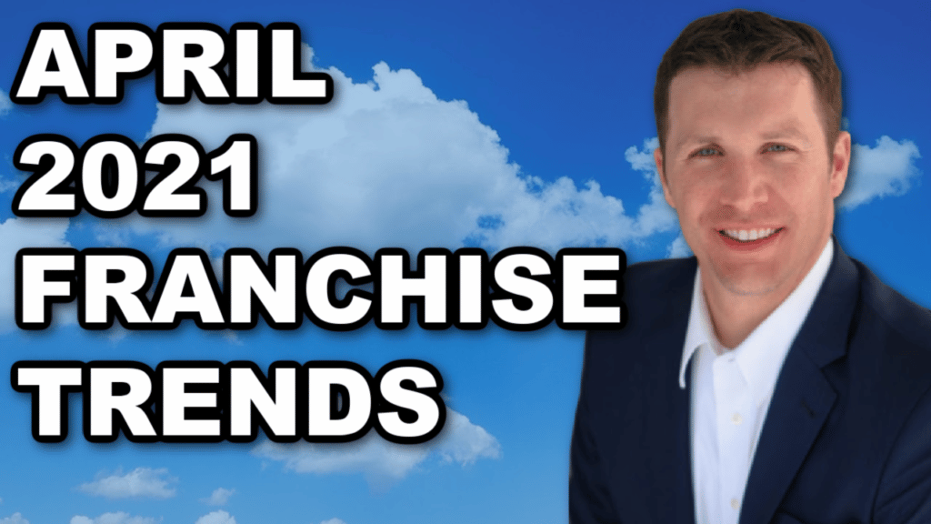 A man in a suit with the words april 2021 marketing trends franchise.