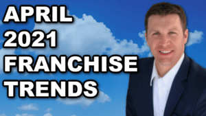A man in a suit with the words april 2021 marketing trends franchise.